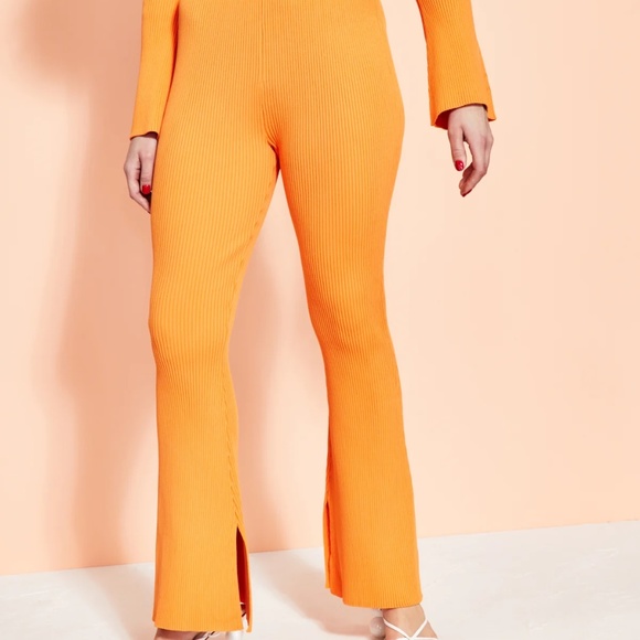 NEW Royalty Maluma Ribbed Orange Sweater Pants BIRD OF PARADISE, PLUS SIZE XXL - Picture 3 of 16